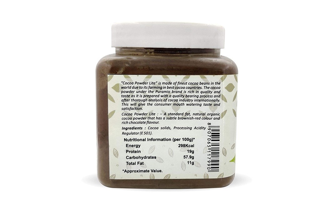 Puramio Cocoa Powder Lite    Plastic Jar  500 grams